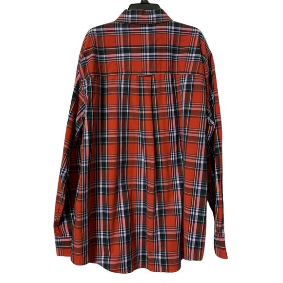 Chaps Shirt Mens XL Red Plaid Button Down Long Sleeve Front Pocket Easy Care - Picture 2 of 4